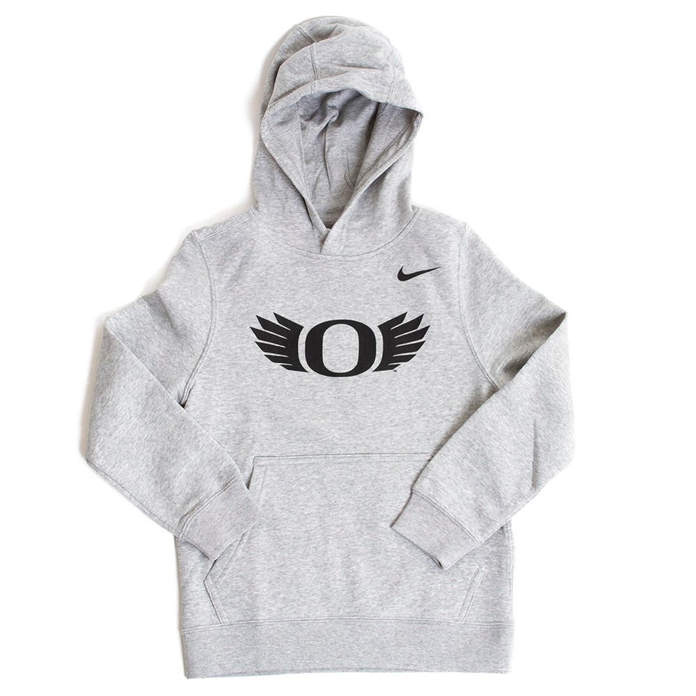 O Wings, Nike, Grey, Hoodie, Kids, Youth, Sweatshirt, Pullover, 512621
